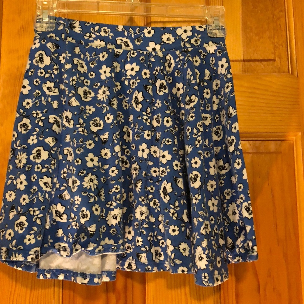 Blue floral skater skirt